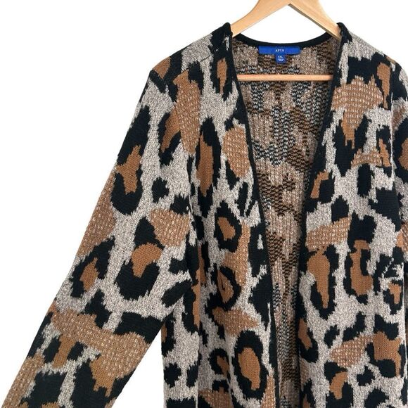 Apt. 9 leopard print coatigan open cardigan sweater size xxl - Picture 3 of 8